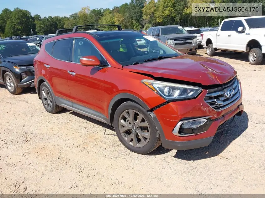 HYUNDAI SANTA FE 2018, VIN 5XYZWDLA5JG504170