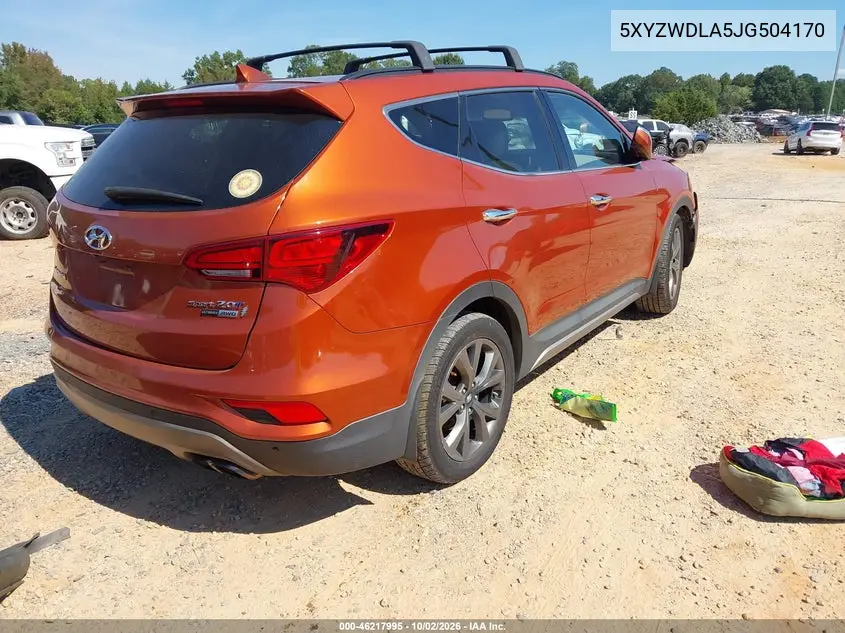 2018 HYUNDAI SANTA FE VIN 5XYZWDLA5JG504170 — фото 4