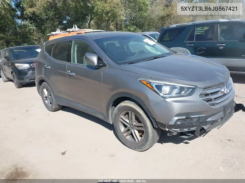 HYUNDAI SANTA FE 2018, VIN 5XYZT3LB6JG567421
