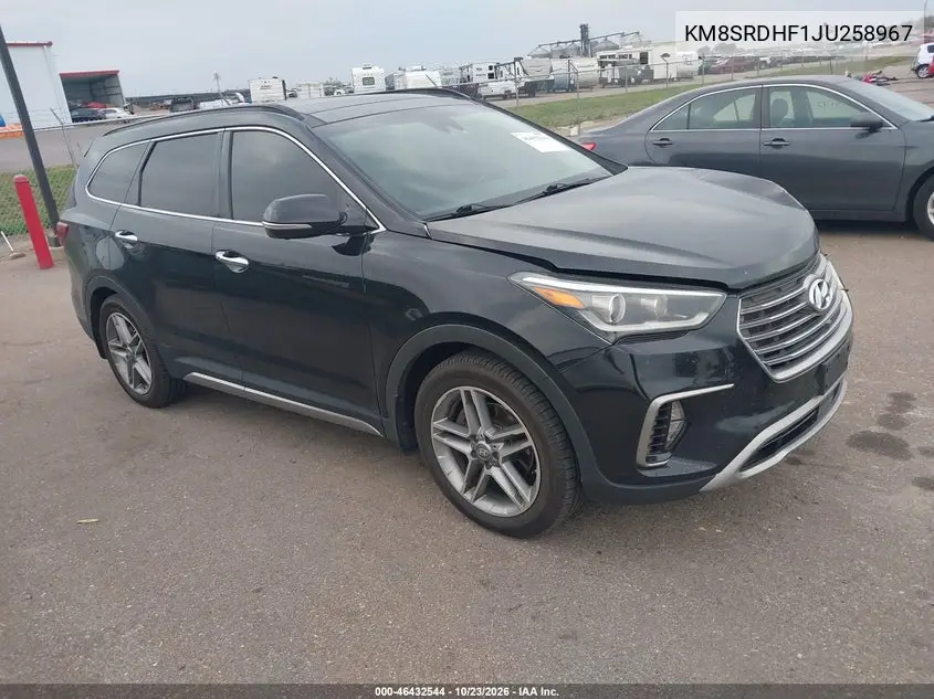 HYUNDAI SANTA FE 2018, VIN KM8SRDHF1JU258967