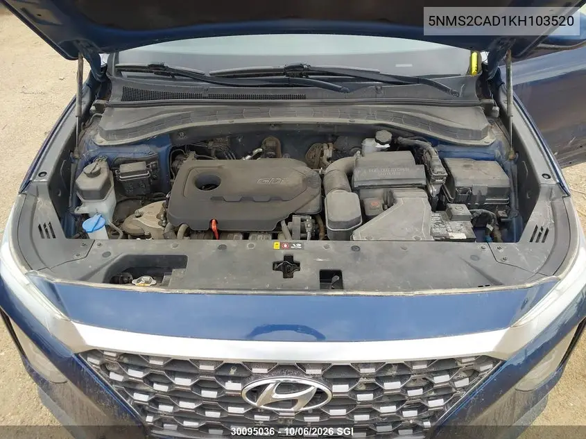 2019 HYUNDAI SANTA FE VIN 5NMS2CAD1KH103520 — фото 10