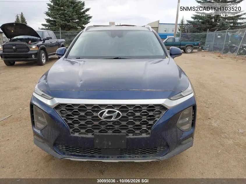 2019 HYUNDAI SANTA FE VIN 5NMS2CAD1KH103520 — фото 12