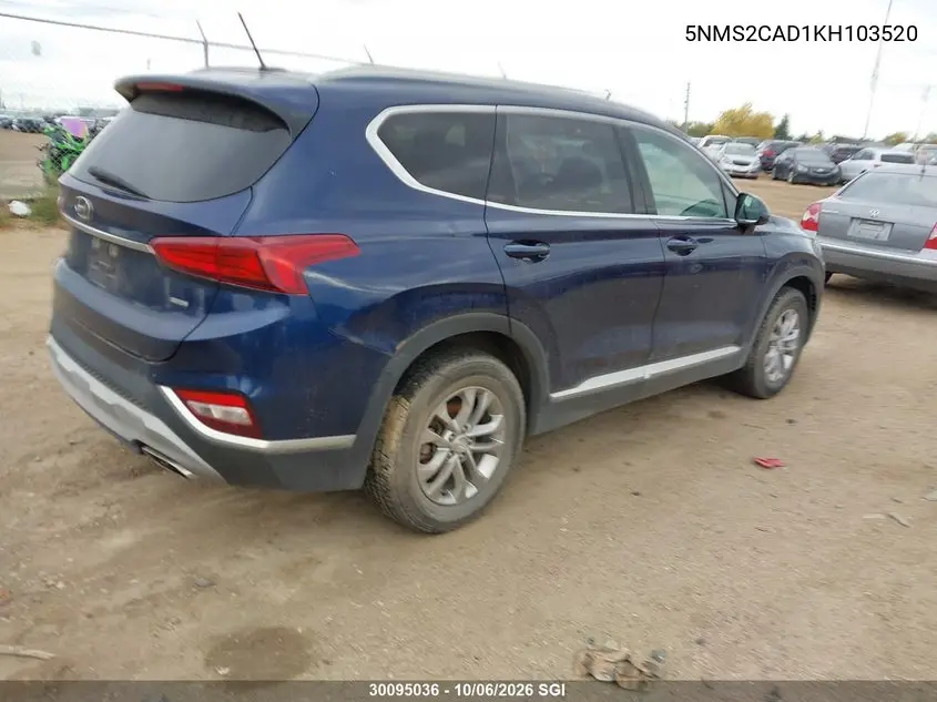 2019 HYUNDAI SANTA FE VIN 5NMS2CAD1KH103520 — фото 4