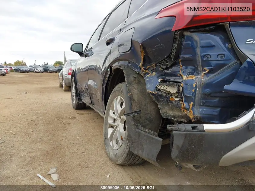 2019 HYUNDAI SANTA FE VIN 5NMS2CAD1KH103520 — фото 6
