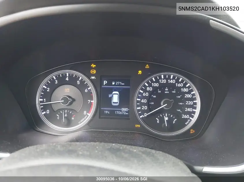 2019 HYUNDAI SANTA FE VIN 5NMS2CAD1KH103520 — фото 7