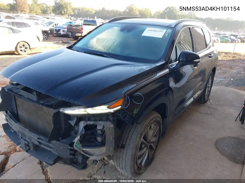 2019 HYUNDAI SANTA FE VIN 5NMS53AD4KH101154 — фото 2
