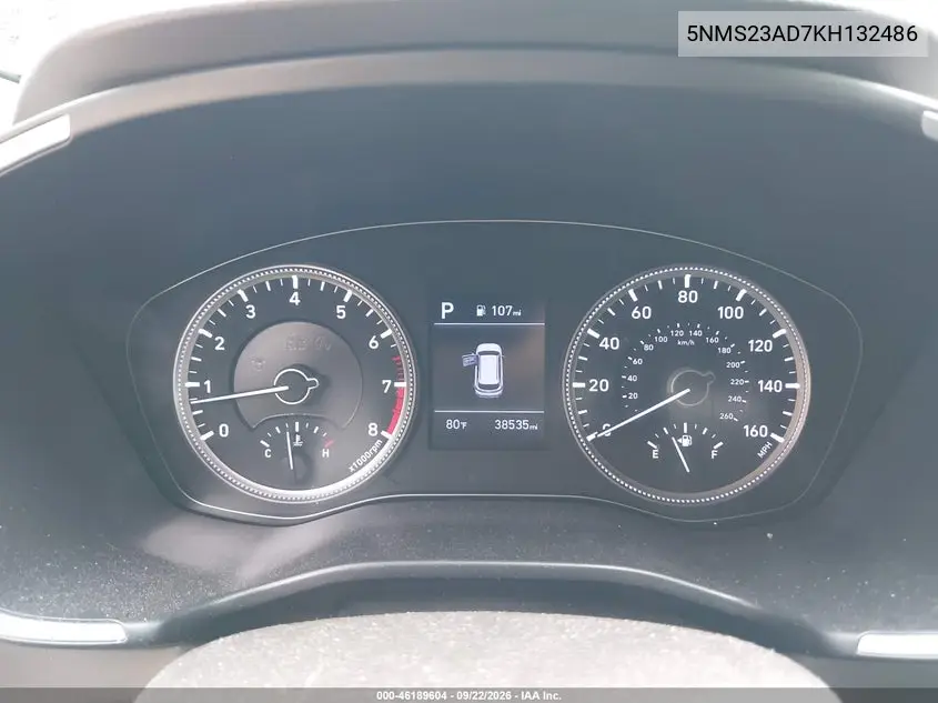 2019 HYUNDAI SANTA FE VIN 5NMS23AD7KH132486 — фото 7