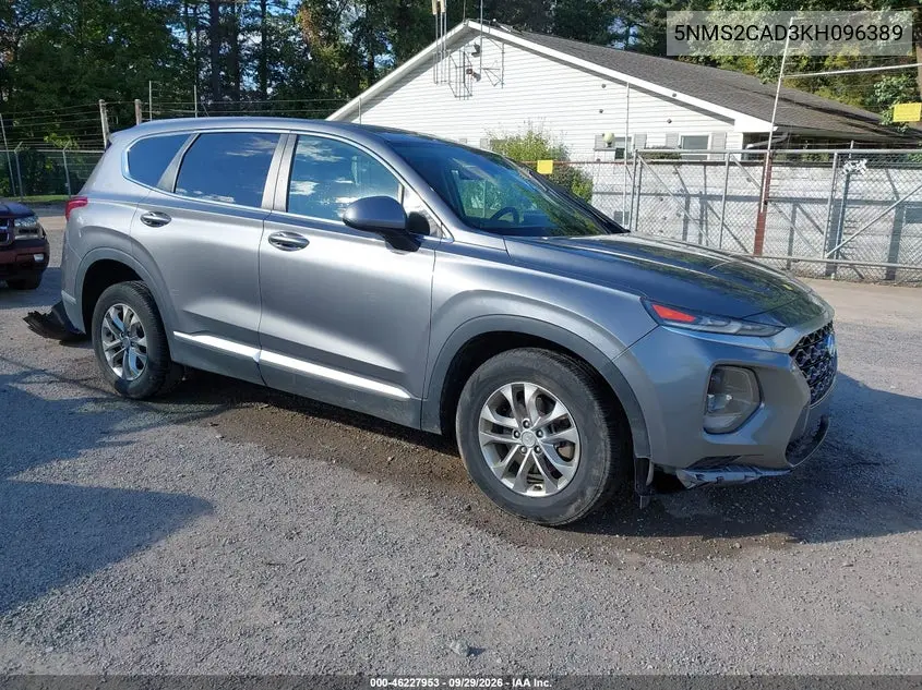 HYUNDAI SANTA FE 2019, VIN 5NMS2CAD3KH096389