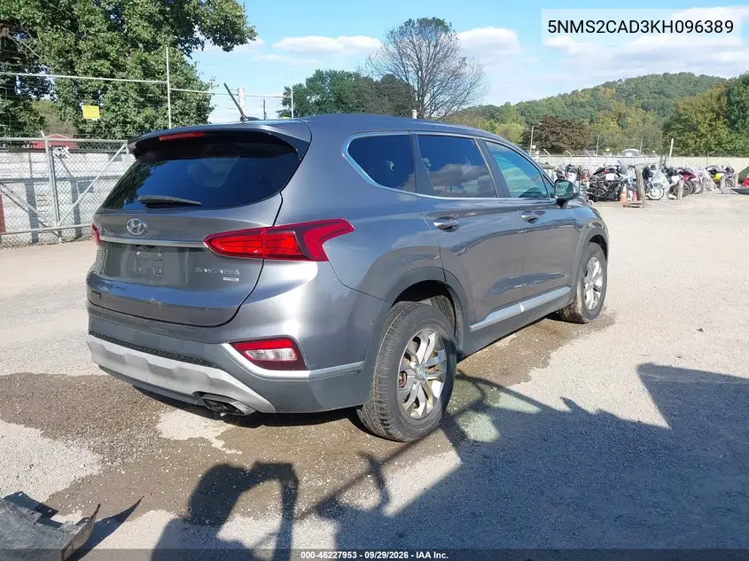 2019 HYUNDAI SANTA FE VIN 5NMS2CAD3KH096389 — фото 4