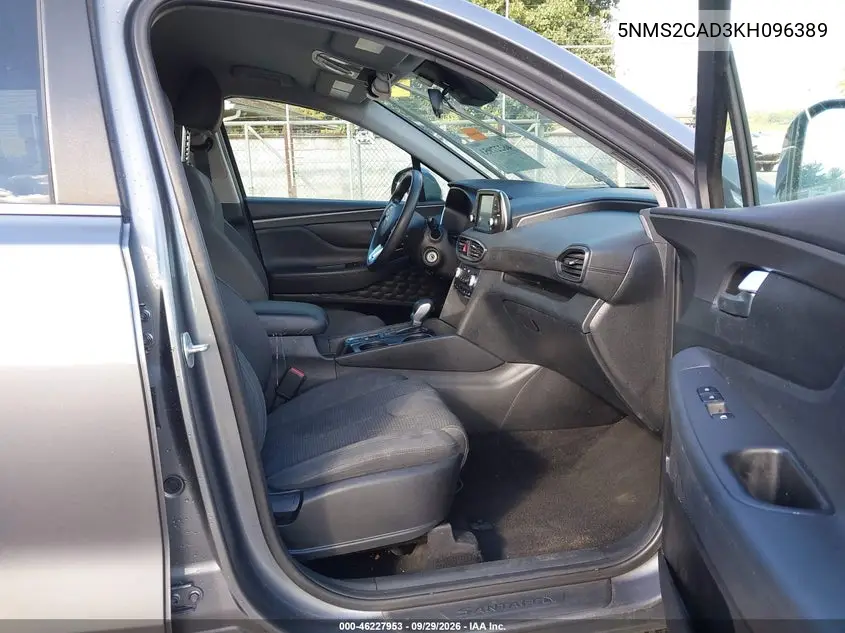 2019 HYUNDAI SANTA FE VIN 5NMS2CAD3KH096389 — фото 5