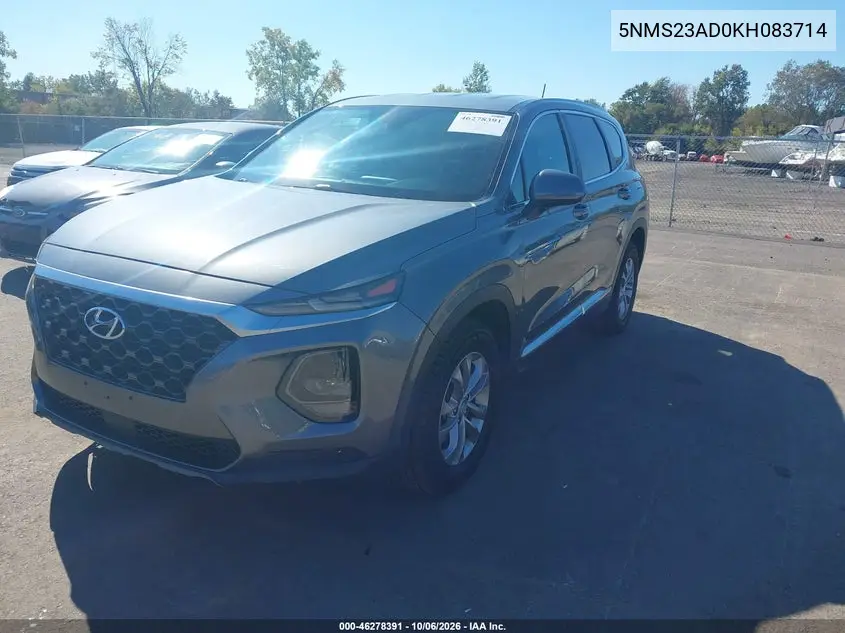 2019 HYUNDAI SANTA FE VIN 5NMS23AD0KH083714 — фото 2