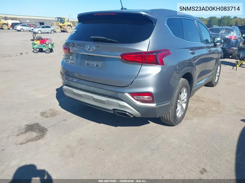 2019 HYUNDAI SANTA FE VIN 5NMS23AD0KH083714 — фото 4