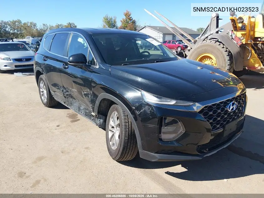 HYUNDAI SANTA FE 2019, VIN 5NMS2CAD1KH023523