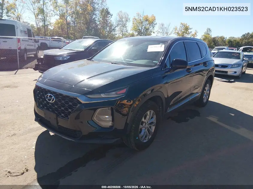 2019 HYUNDAI SANTA FE VIN 5NMS2CAD1KH023523 — фото 2