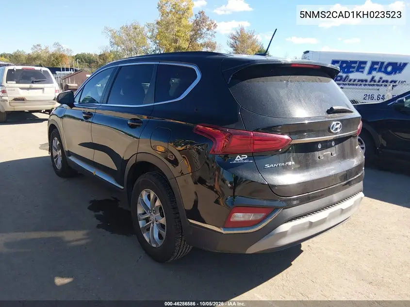 2019 HYUNDAI SANTA FE VIN 5NMS2CAD1KH023523 — фото 3