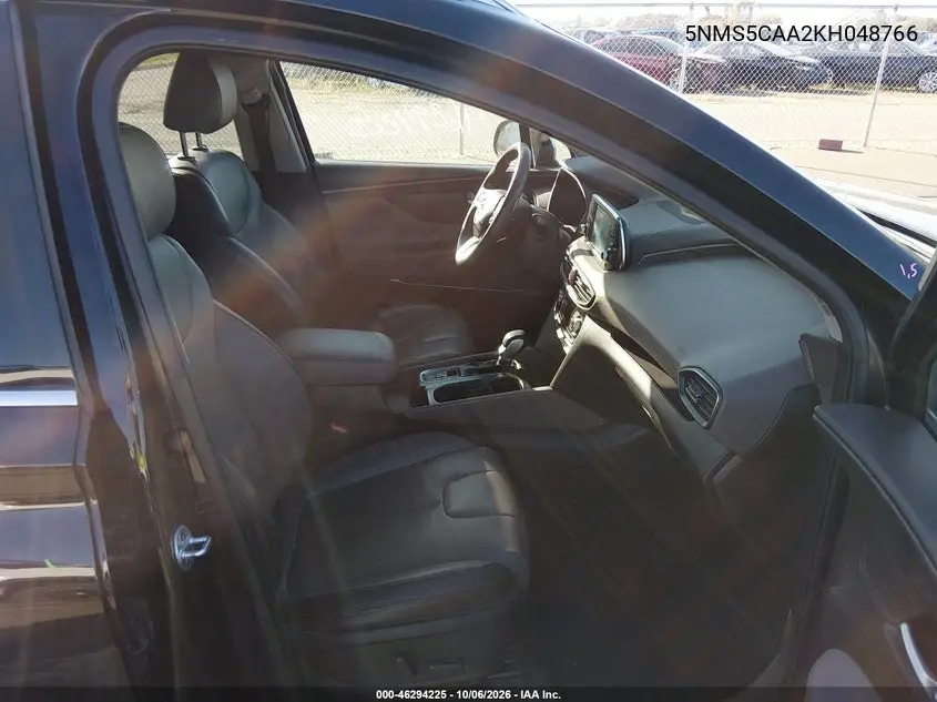 2019 HYUNDAI SANTA FE VIN 5NMS5CAA2KH048766 — фото 5