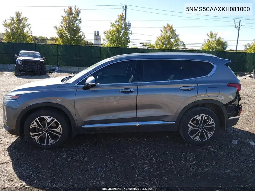 2019 HYUNDAI SANTA FE VIN 5NMS5CAAXKH081000 — фото 14