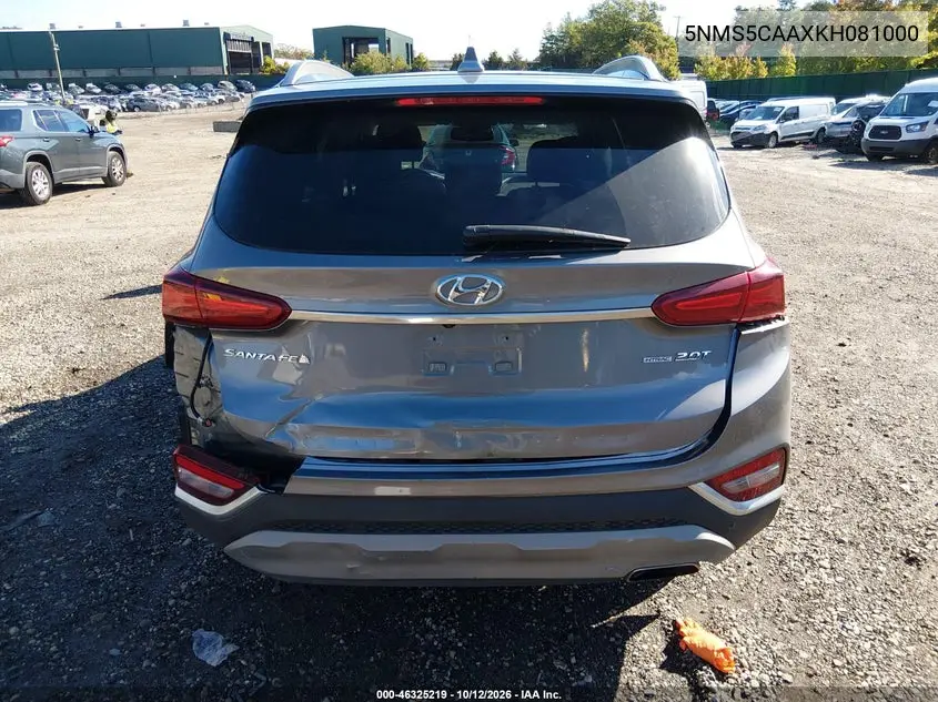 2019 HYUNDAI SANTA FE VIN 5NMS5CAAXKH081000 — фото 16