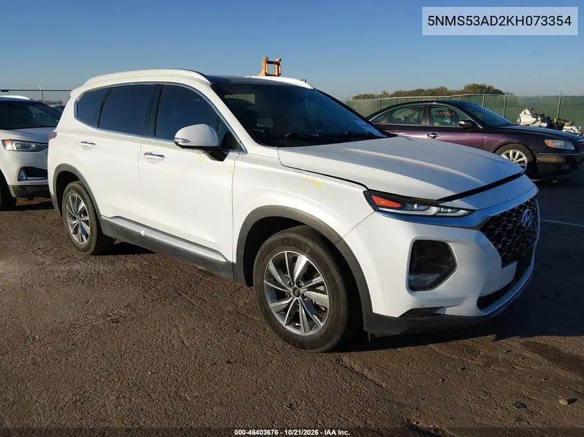 HYUNDAI SANTA FE 2019, VIN 5NMS53AD2KH073354