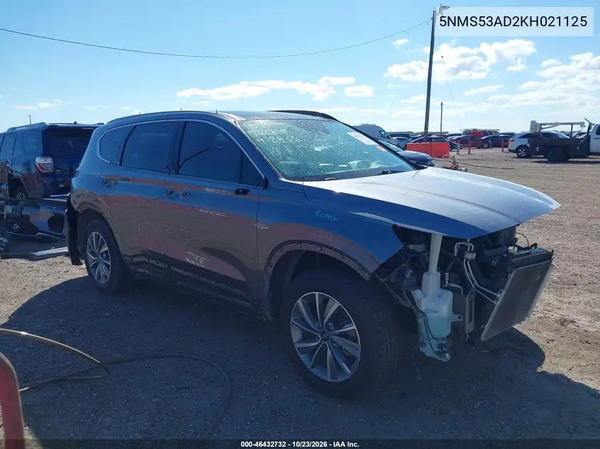 HYUNDAI SANTA FE 2019, VIN 5NMS53AD2KH021125