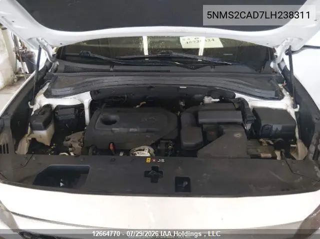 2020 HYUNDAI SANTA FE VIN 5NMS2CAD7LH238311 — фото 11