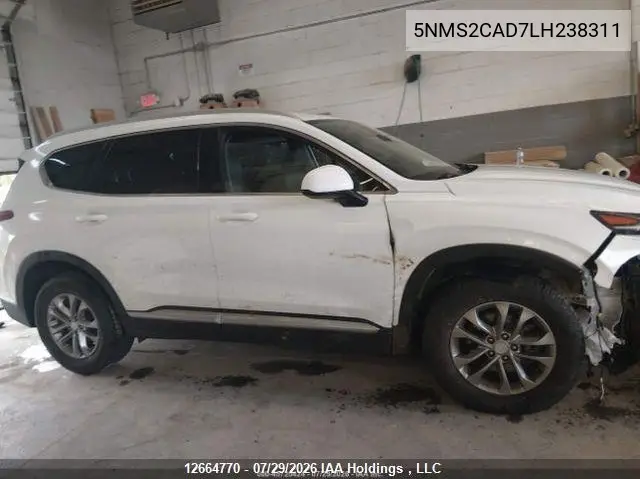 2020 HYUNDAI SANTA FE VIN 5NMS2CAD7LH238311 — фото 14