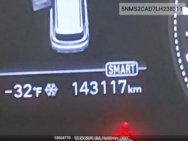 2020 HYUNDAI SANTA FE VIN 5NMS2CAD7LH238311 — фото 16