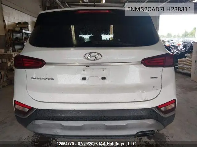 2020 HYUNDAI SANTA FE VIN 5NMS2CAD7LH238311 — фото 17