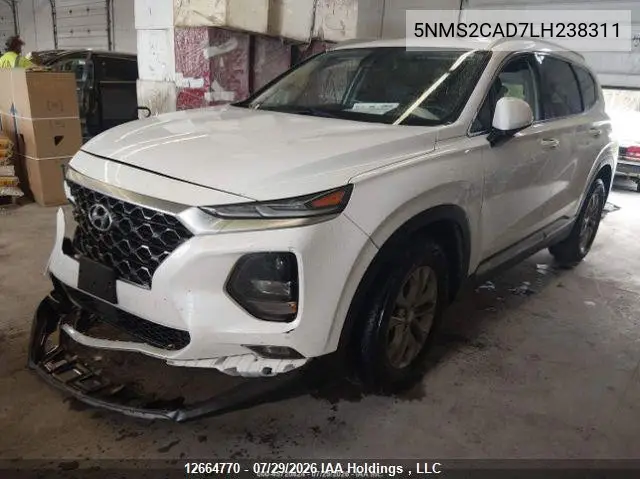 2020 HYUNDAI SANTA FE VIN 5NMS2CAD7LH238311 — фото 3