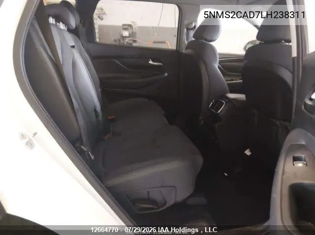 2020 HYUNDAI SANTA FE VIN 5NMS2CAD7LH238311 — фото 9