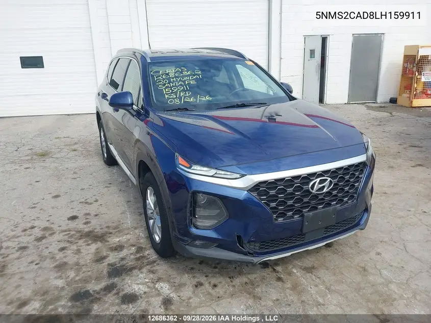 HYUNDAI SANTA FE 2020, VIN 5NMS2CAD8LH159911