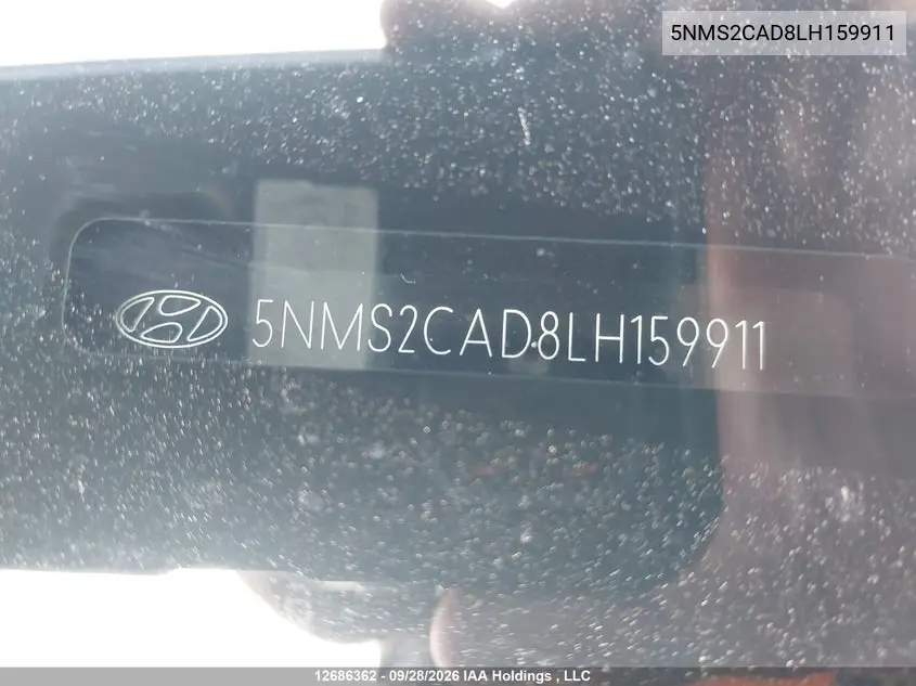 2020 HYUNDAI SANTA FE VIN 5NMS2CAD8LH159911 — фото 18