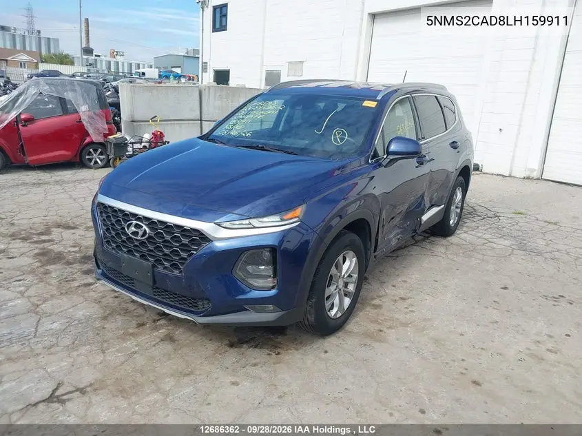 2020 HYUNDAI SANTA FE VIN 5NMS2CAD8LH159911 — фото 2