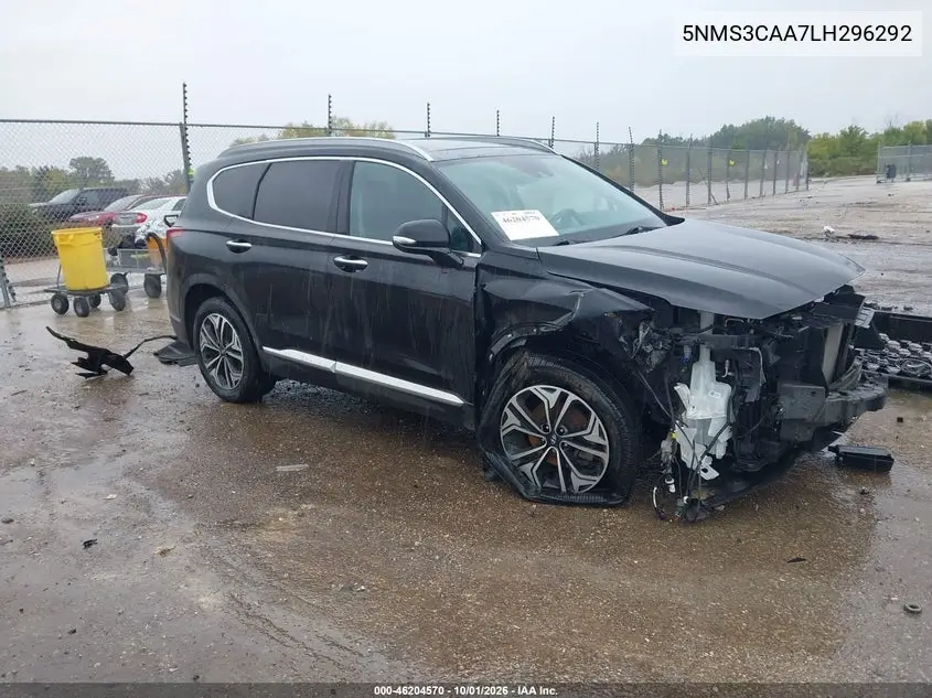 HYUNDAI SANTA FE 2020, VIN 5NMS3CAA7LH296292