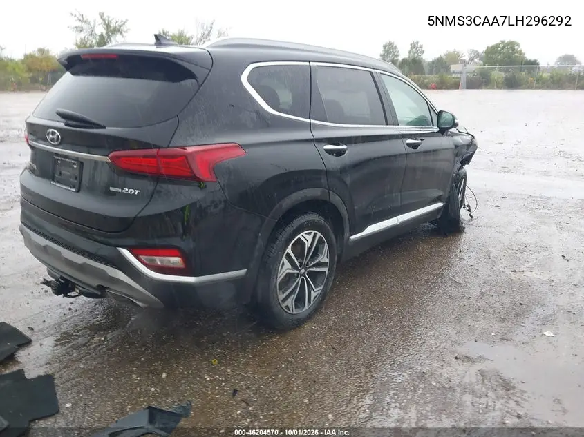 2020 HYUNDAI SANTA FE VIN 5NMS3CAA7LH296292 — фото 4