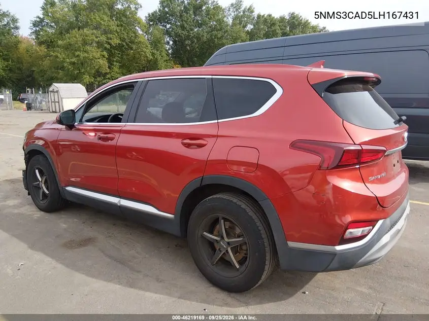 2020 HYUNDAI SANTA FE VIN 5NMS3CAD5LH167431 — фото 3