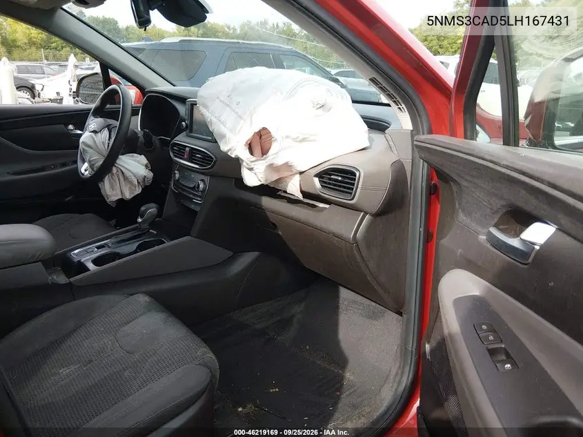 2020 HYUNDAI SANTA FE VIN 5NMS3CAD5LH167431 — фото 5