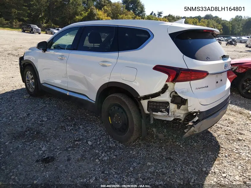 2020 HYUNDAI SANTA FE VIN 5NMS33AD8LH164801 — фото 3