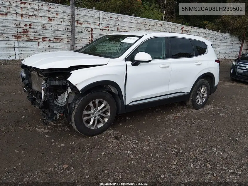 2020 HYUNDAI SANTA FE VIN 5NMS2CAD8LH239502 — фото 2