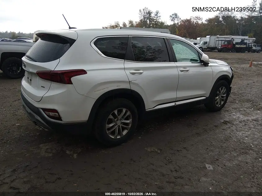 2020 HYUNDAI SANTA FE VIN 5NMS2CAD8LH239502 — фото 4
