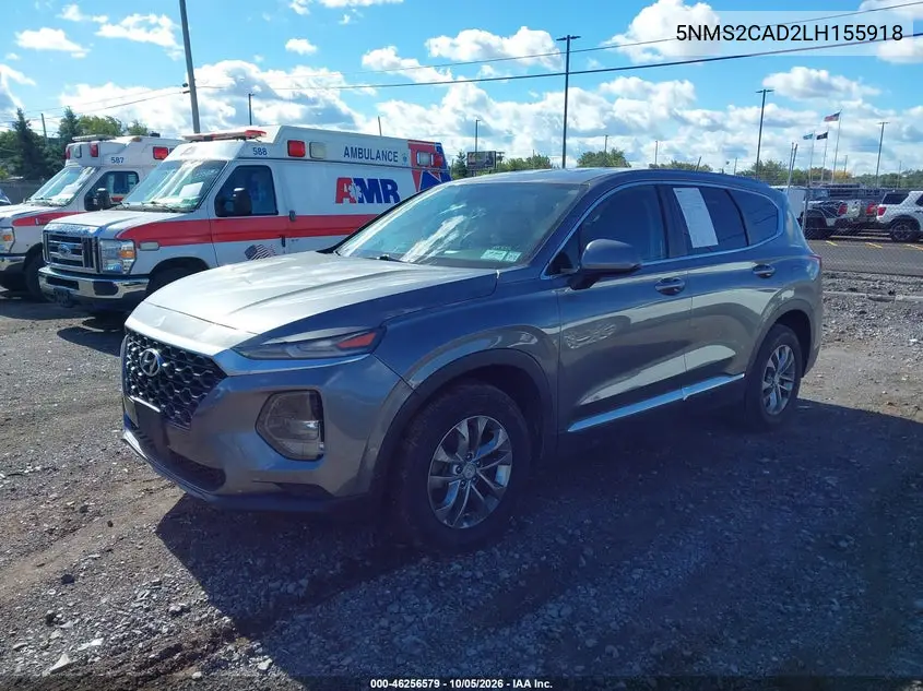 2020 HYUNDAI SANTA FE VIN 5NMS2CAD2LH155918 — фото 2