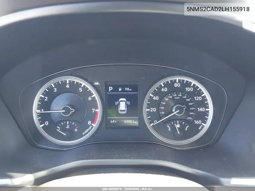 2020 HYUNDAI SANTA FE VIN 5NMS2CAD2LH155918 — фото 7