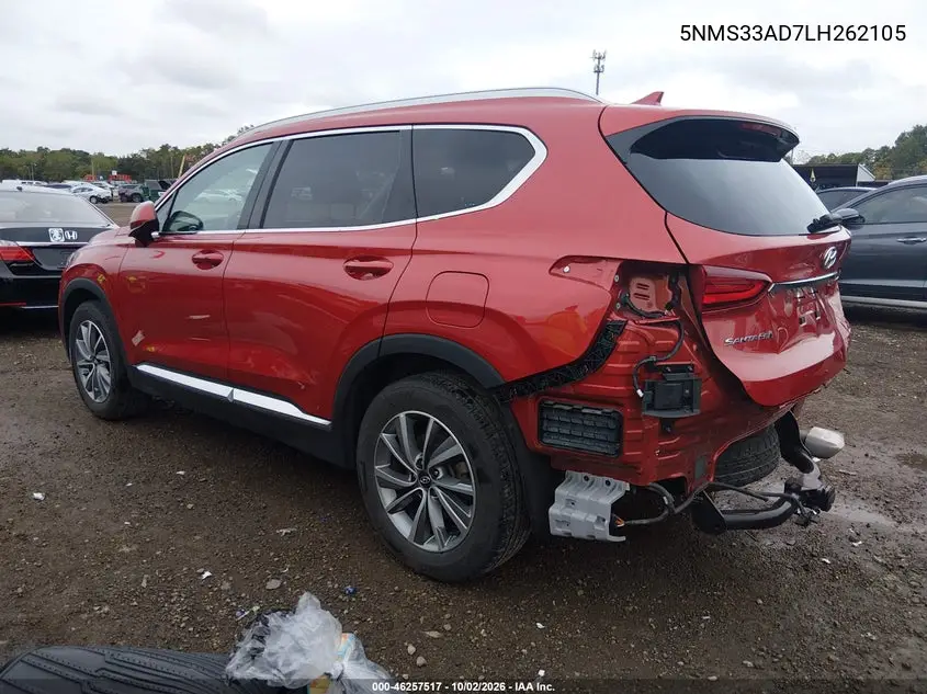 2020 HYUNDAI SANTA FE VIN 5NMS33AD7LH262105 — фото 3
