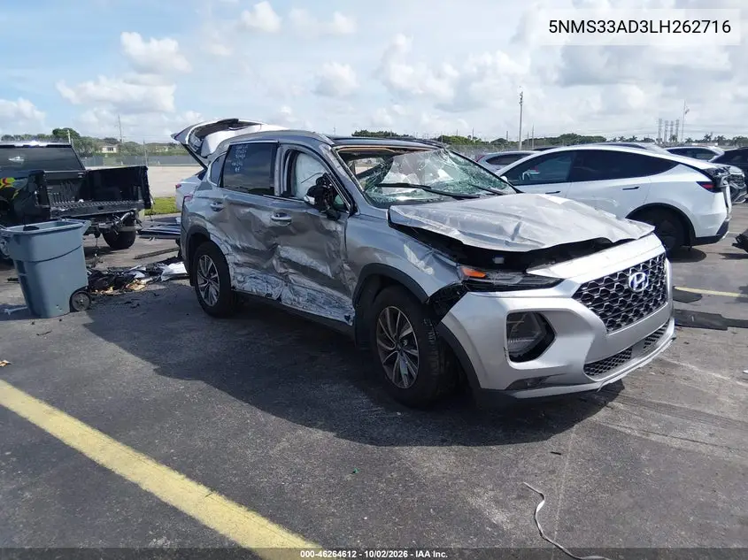 HYUNDAI SANTA FE 2020, VIN 5NMS33AD3LH262716