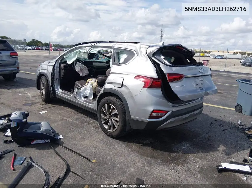 2020 HYUNDAI SANTA FE VIN 5NMS33AD3LH262716 — фото 3