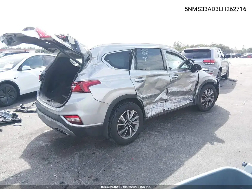 2020 HYUNDAI SANTA FE VIN 5NMS33AD3LH262716 — фото 4