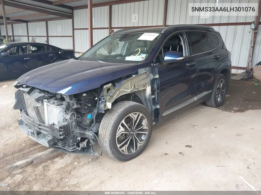 2020 HYUNDAI SANTA FE VIN 5NMS33AA6LH301076 — фото 2