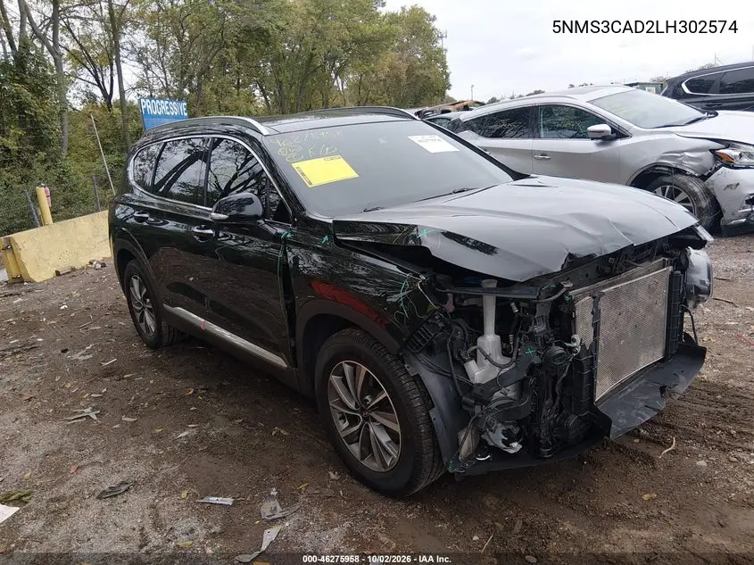 HYUNDAI SANTA FE 2020, VIN 5NMS3CAD2LH302574