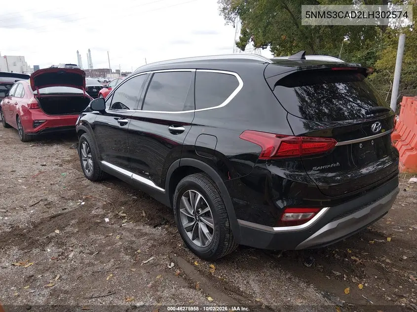 2020 HYUNDAI SANTA FE VIN 5NMS3CAD2LH302574 — фото 3