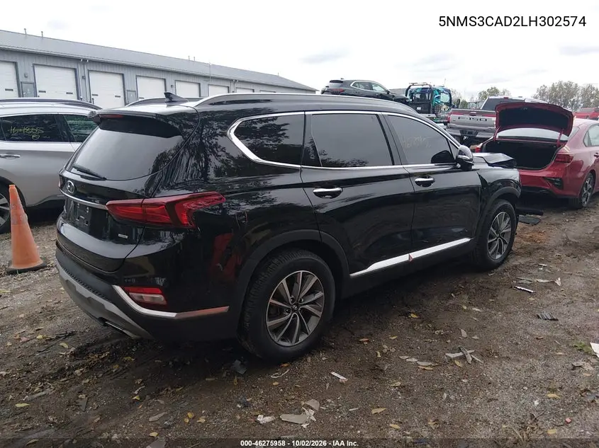 2020 HYUNDAI SANTA FE VIN 5NMS3CAD2LH302574 — фото 4